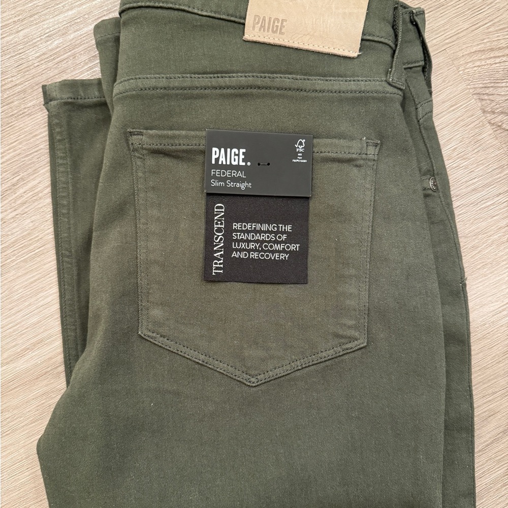 Paige Federal Men’s Slim Straight Jeans - Olive